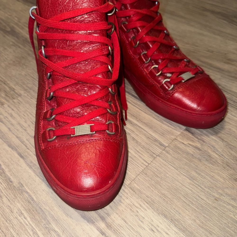 Red Balenciaga sneakers